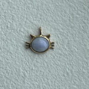 Custom made14k  jade cat pendant charm.